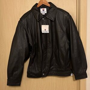 NEW, never used Pepsi Jacket | Medium | BLACK LEATHER BOMBER | PEPSI |  NWT